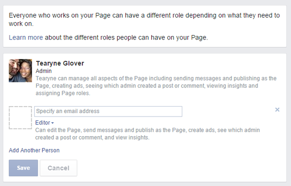 Page roles prompt