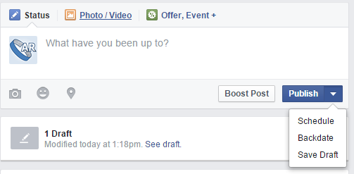Post Options on Facebook Page Posts