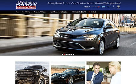Screen shot of Schicker Automotive website, by AutoDealerWebsites.com