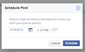 Schedule Post dialog