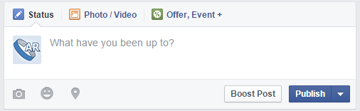 Facebook Page Status/Post Update Box