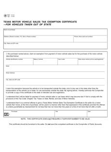Tax exemption certificate thumbnail sample.