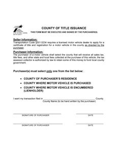 County of title issuance form thumbnail sample.